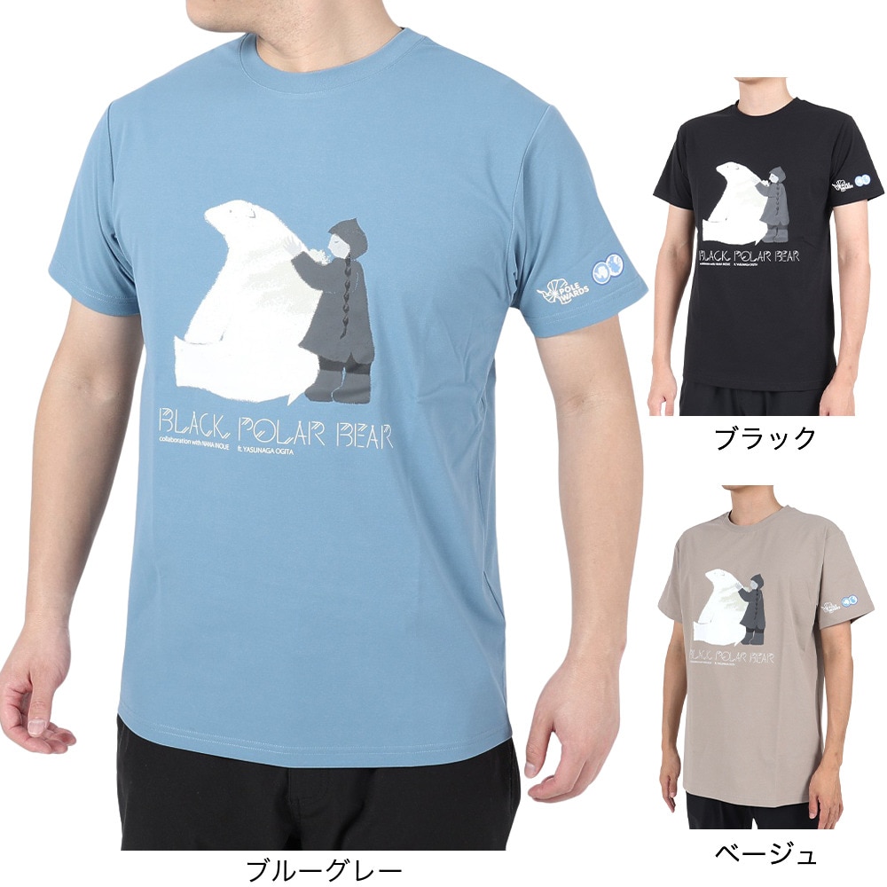 POLEWARDS（メンズ）半袖 Tシャツ 日本極地研究振興会コラボTEE PW2PJA08-BEG ベージュ UVカット 速乾