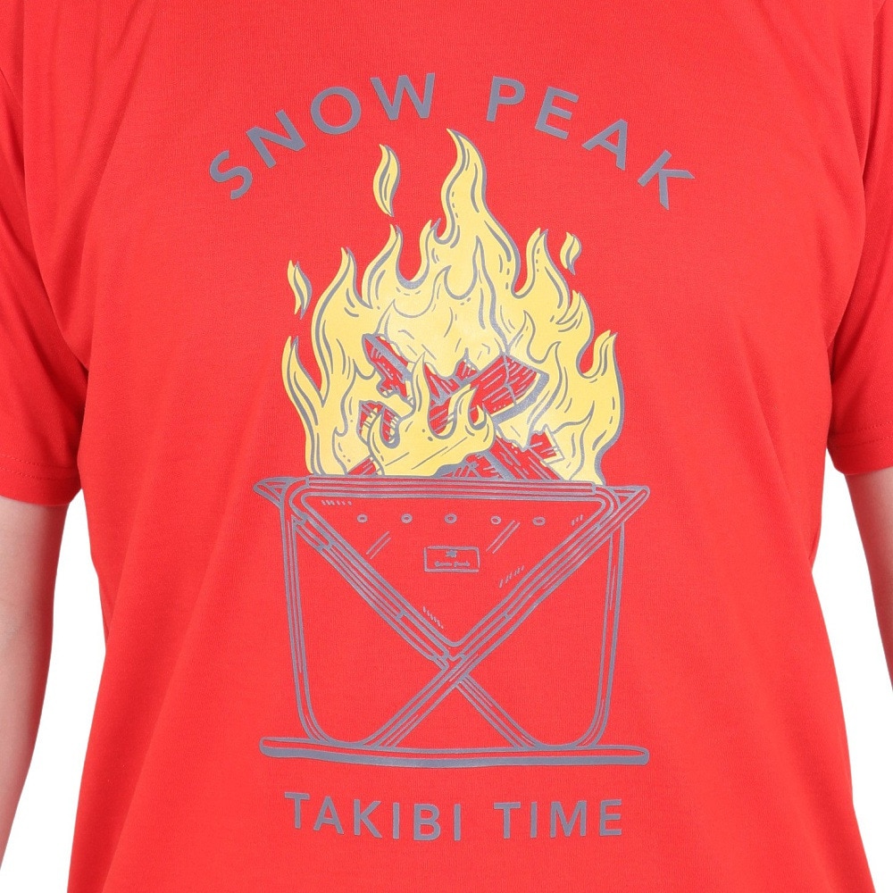 スノーピーク（snow peak）（メンズ）半袖Tシャツ TAKIBI Time SPS-TS-23SU001 RD レッド