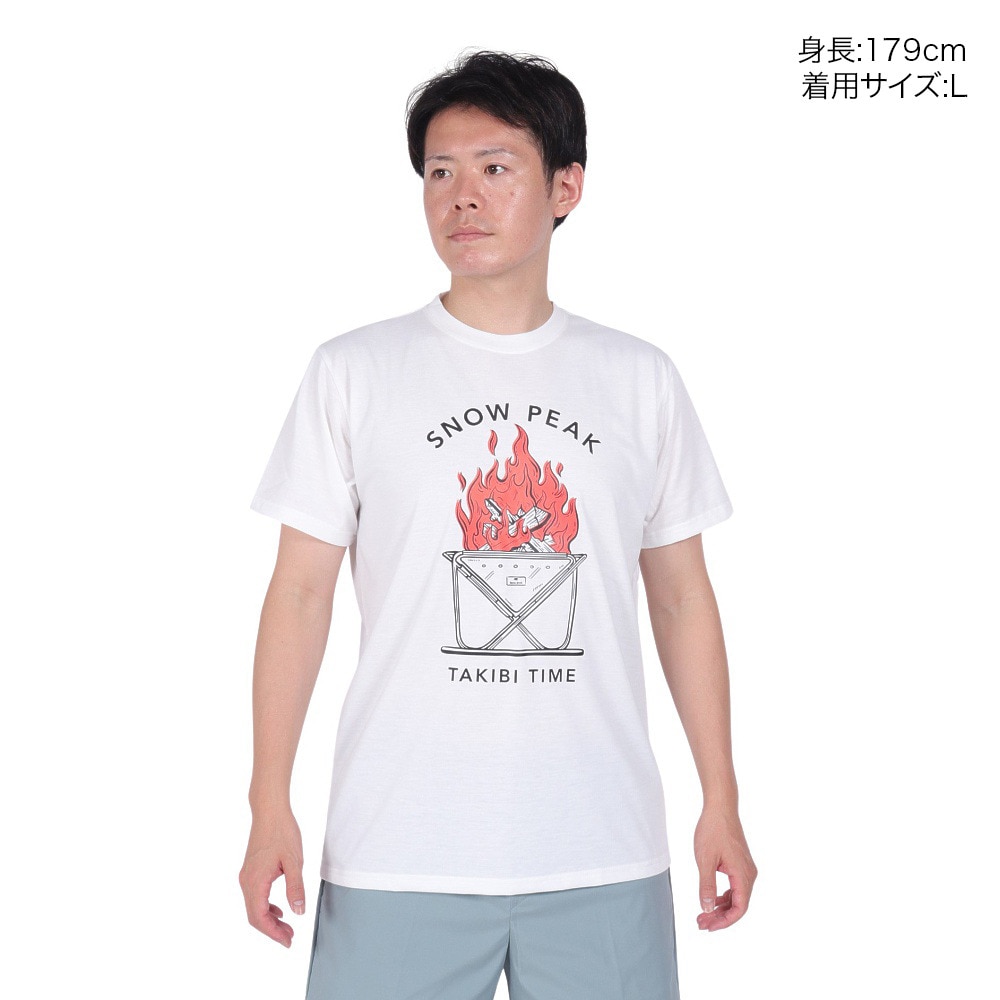 スノーピーク（snow peak）（メンズ）半袖Tシャツ TAKIBI Time SPS-TS-23SU001 WH ホワイト