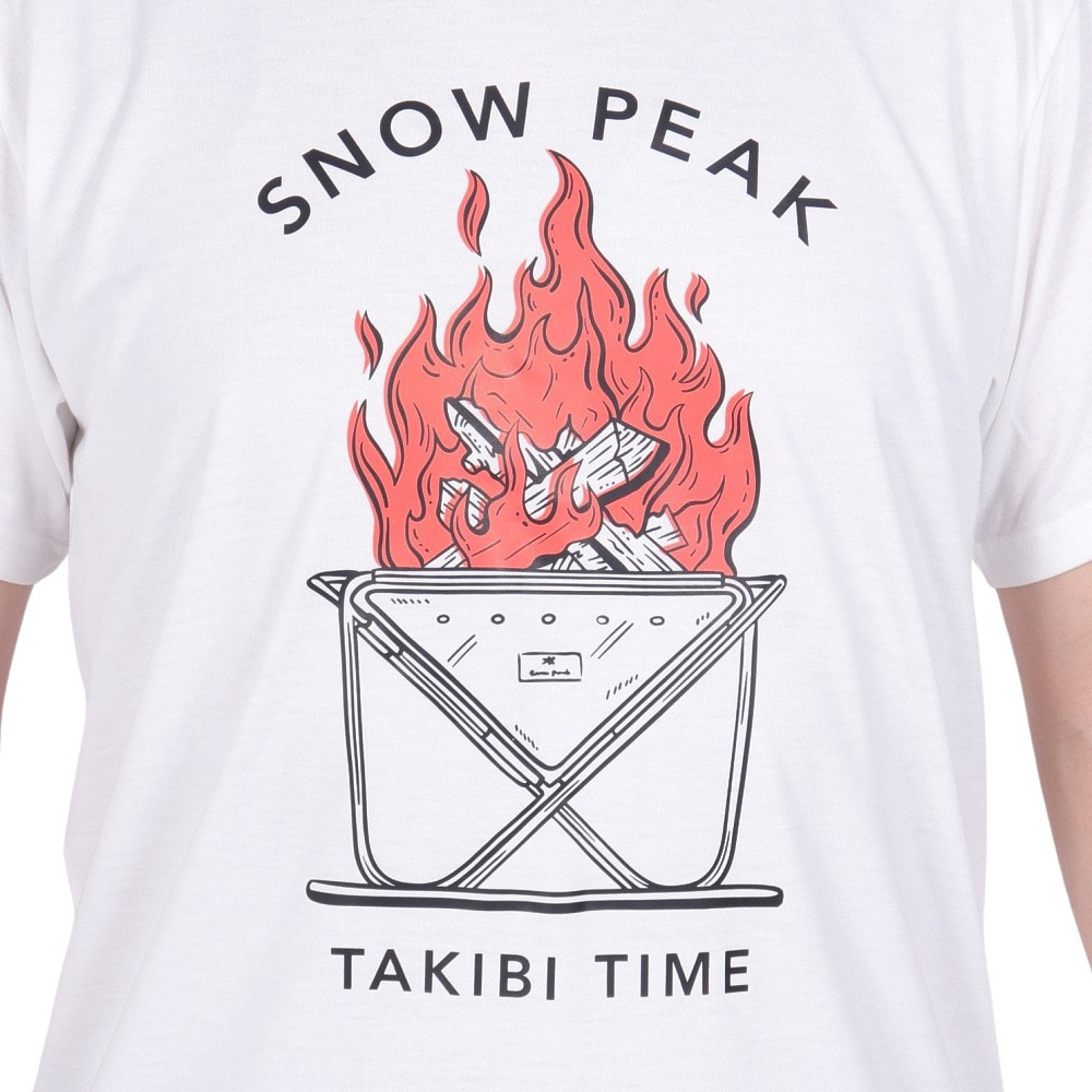 スノーピーク（snow peak）（メンズ）半袖Tシャツ TAKIBI Time SPS-TS-23SU001 WH ホワイト