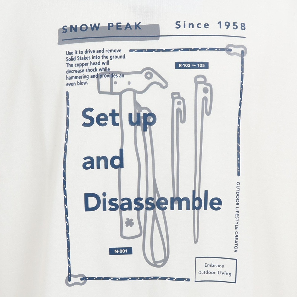 スノーピーク（snow peak）（メンズ）半袖Tシャツ Set Up and Disassemble SPS-TS-23SU002 WH ホワイト