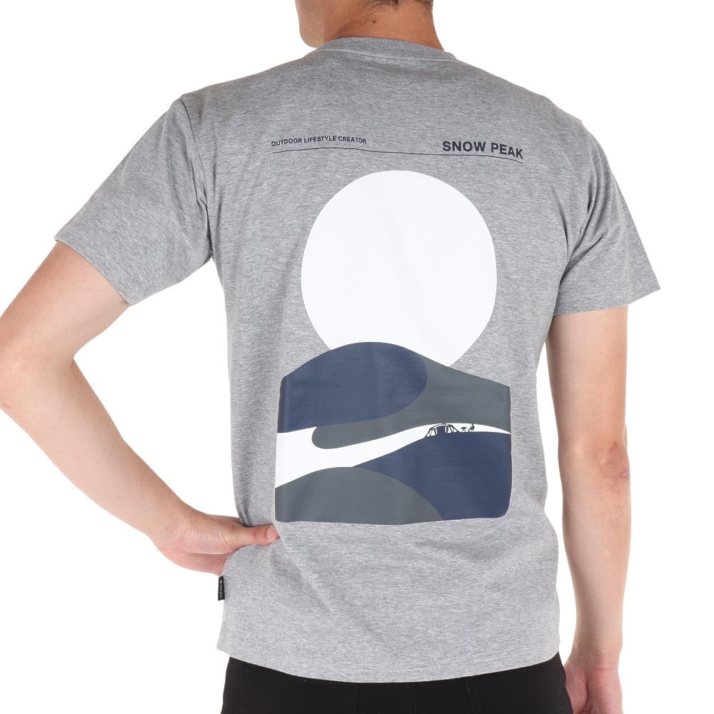 スノーピーク（snow peak）（メンズ）半袖Tシャツ Relaxin Fieldscape Tシャツ TS-23SU002 MG グレー