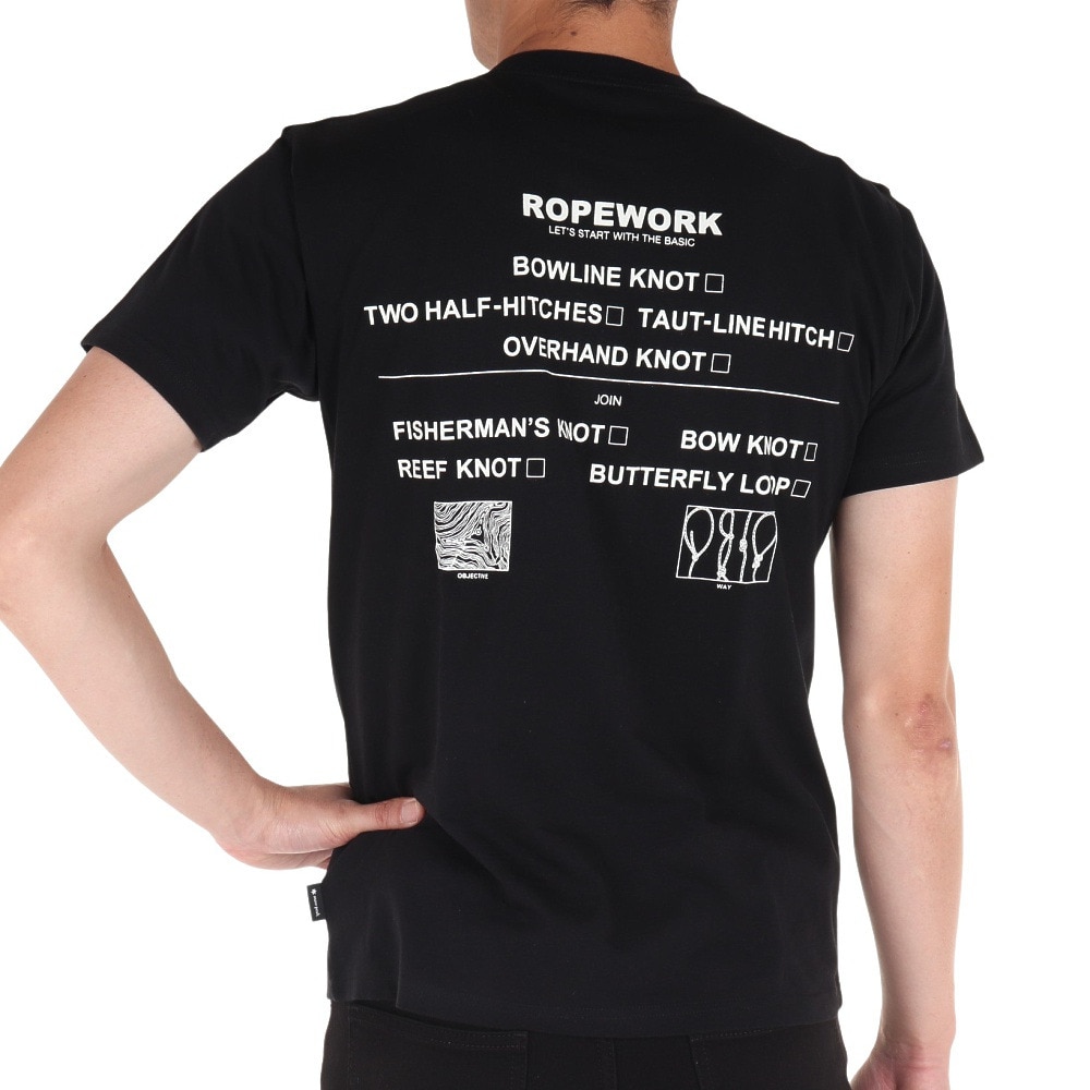 スノーピーク（snow peak）（メンズ）半袖Tシャツ ROPEWORK Tシャツ TS-23SU003 BK ブラック