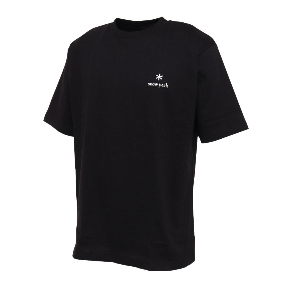 スノーピーク（snow peak）（メンズ）半袖Tシャツ ワンポイントロゴTシャツ SPE-TS-23AU003 BK ブラック
