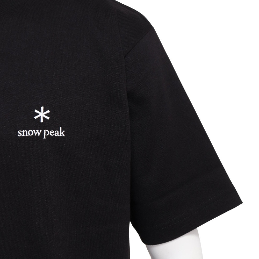スノーピーク（snow peak）（メンズ）半袖Tシャツ ワンポイントロゴTシャツ SPE-TS-23AU003 BK ブラック