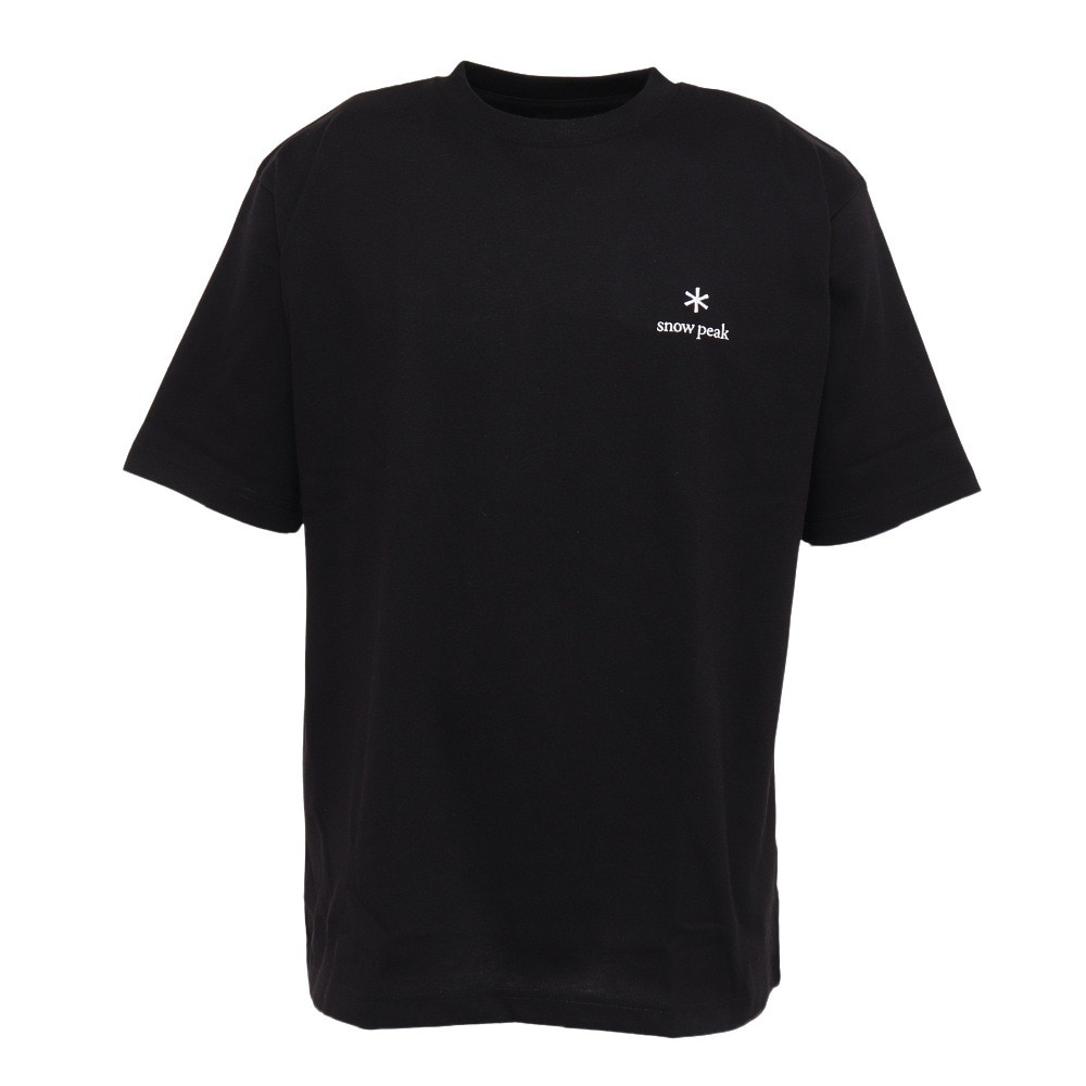 スノーピーク（snow peak）（メンズ）半袖Tシャツ ワンポイントロゴTシャツ SPE-TS-23AU003 BK ブラック