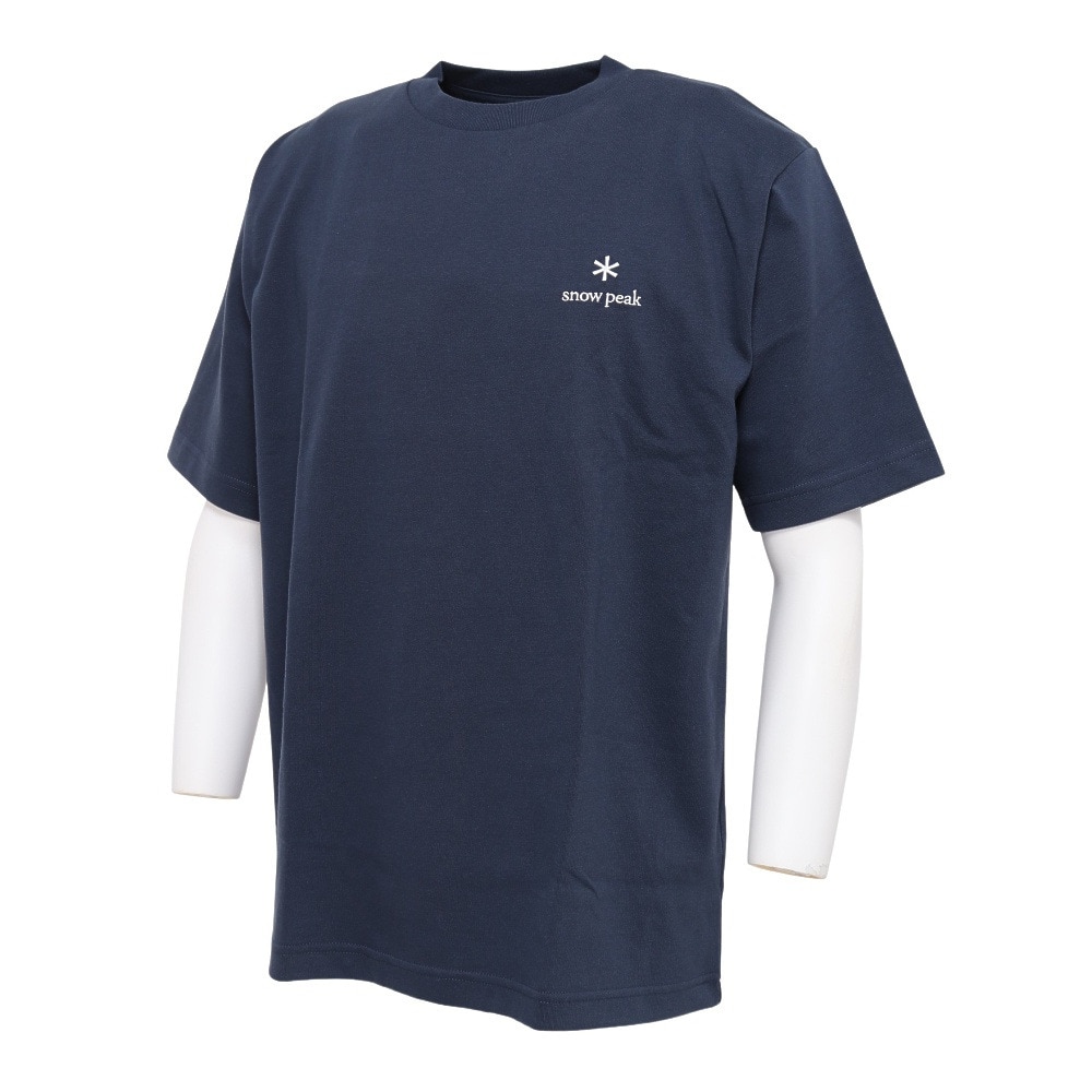 スノーピーク（snow peak）（メンズ）半袖Tシャツ ワンポイントロゴTシャツ SPE-TS-23AU003 NV ネイビー