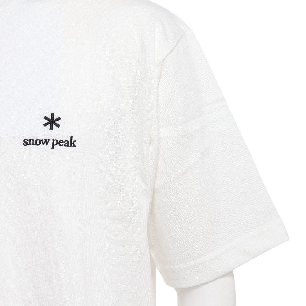 スノーピーク（snow peak）（メンズ）半袖Tシャツ ワンポイントロゴTシャツ SPE-TS-23AU003 WH ホワイト