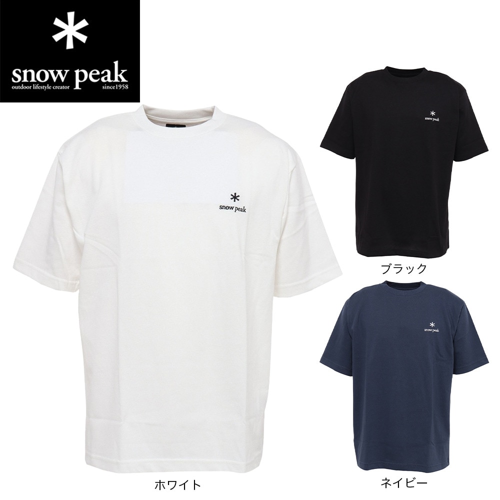 スノーピーク（snow peak）（メンズ）半袖Tシャツ ワンポイントロゴTシャツ SPE-TS-23AU003 WH ホワイト