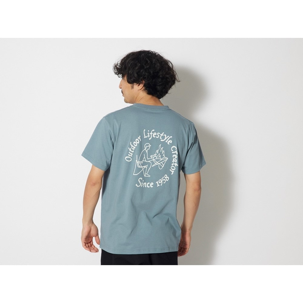 スノーピーク（snow peak）（メンズ）吸水速乾 半袖Tシャツ Camping Club Tシャツ 1 TS-23AU002 SX サックス