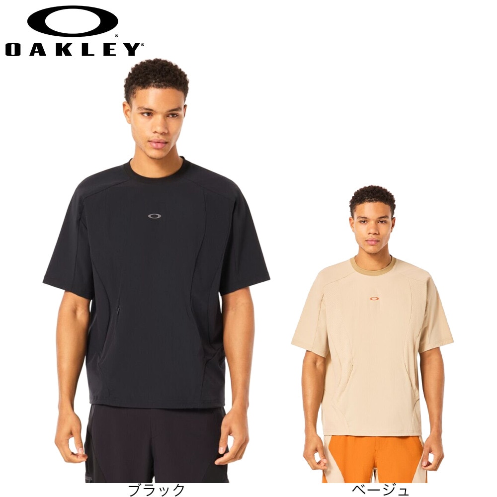 オークリー（OAKLEY）（メンズ）Tシャツ メンズ 半袖 マルチポケット ラチチュード LATITUDE ARC FOA405422-31R 吸汗速乾 通気性 軽量 トレーニング スポーツ ベージュ