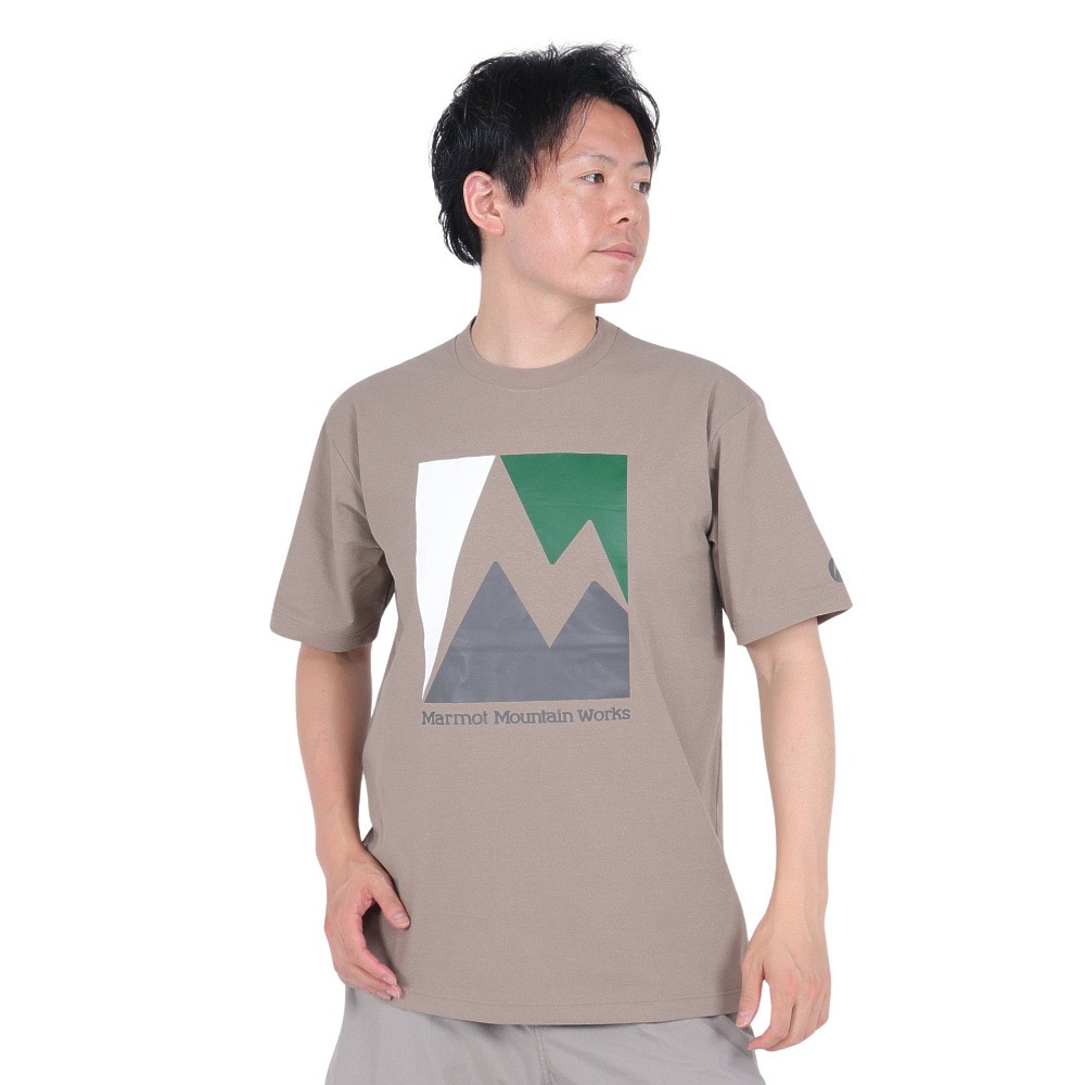 マーモット（Marmot）（メンズ）吸水速乾 半袖Tシャツ Crack-T TSSMC405-BWT