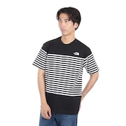 (メンズ)半袖Tシャツ ショートスリーブ パネルボーダーTシャツ NT32406 K