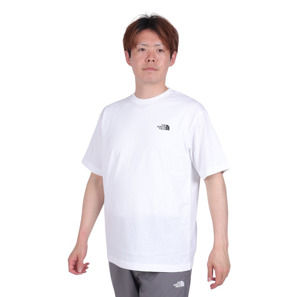 ノースフェイス（THE NORTH FACE）（メンズ）Tシャツ 半袖 ショートスリーブバックスクエアーロゴTシャツ 速乾 NT32447 白 ホワイト