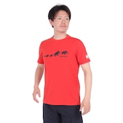 (メンズ)EUROサイズ 半袖 UVカット 速乾 QD ロゴプリント Tシャツ アジアンフィット 1017-02012-3779