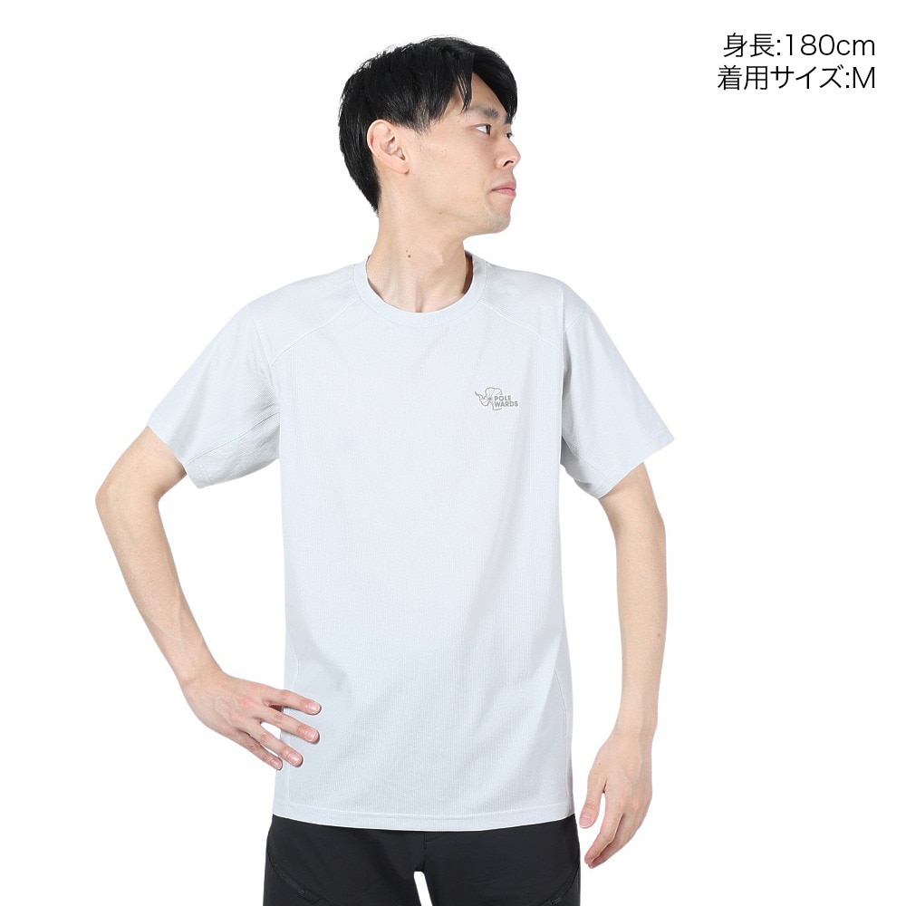 POLEWARDS（メンズ）半袖Tシャツ DRY COMFORT PW2RJA01 IGRY グレー 軽量 ストレッチ ラグランスリーブ