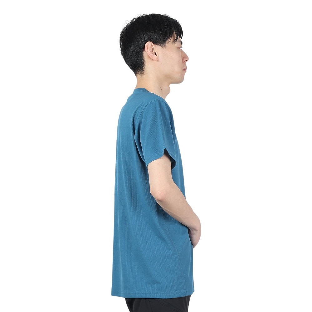 POLEWARDS（メンズ）半袖Tシャツ DRY COMFORT PW2RJA01 MBLU マリンブルー 軽量 ストレッチ ラグランスリーブ