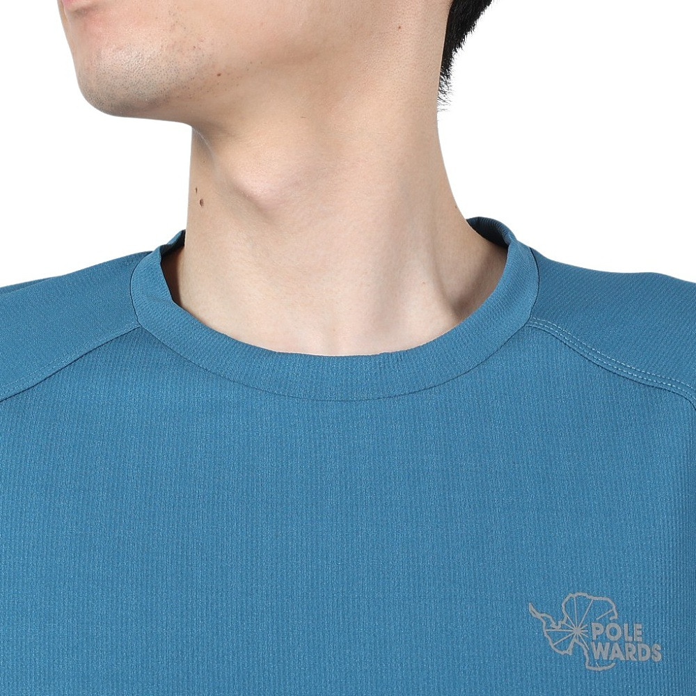 POLEWARDS（メンズ）半袖Tシャツ DRY COMFORT PW2RJA01 MBLU マリンブルー 軽量 ストレッチ ラグランスリーブ