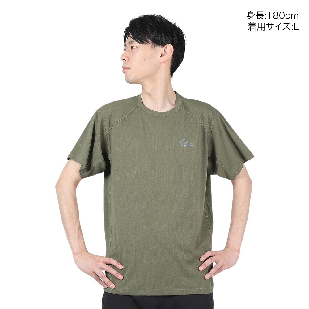 POLEWARDS（メンズ）半袖Tシャツ DRY COMFORT PW2RJA01 OLV オリーブ 軽量 ストレッチ ラグランスリーブ