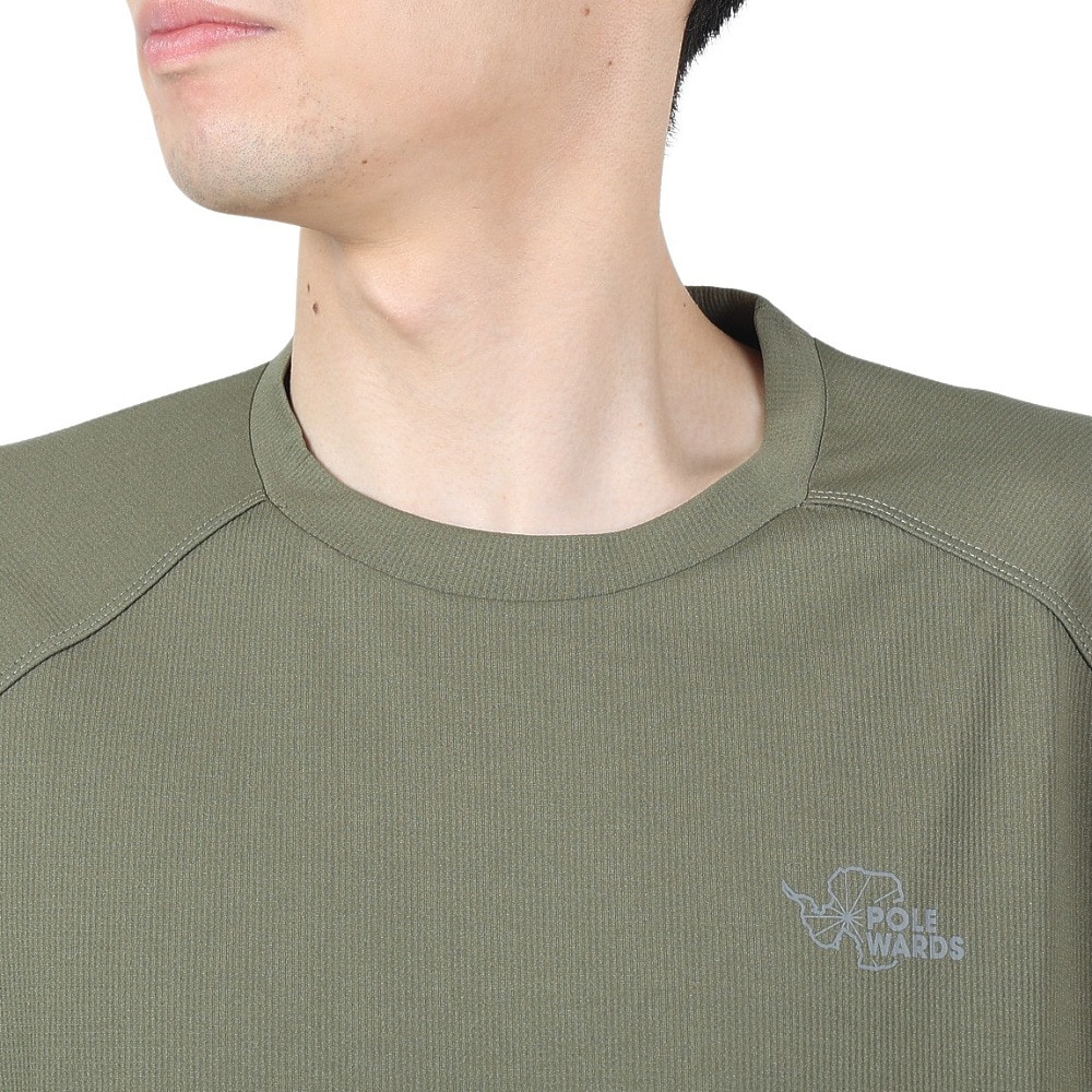 POLEWARDS（メンズ）半袖Tシャツ DRY COMFORT PW2RJA01 OLV オリーブ 軽量 ストレッチ ラグランスリーブ