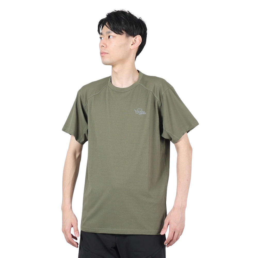 POLEWARDS（メンズ）半袖Tシャツ DRY COMFORT PW2RJA01 OLV オリーブ 軽量 ストレッチ ラグランスリーブ