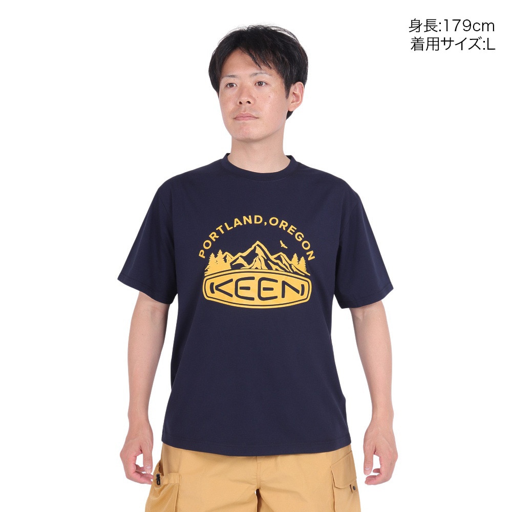 キーン（KEEN）（メンズ、レディース）半袖Tシャツ ハーベスト テック アーチロゴ 1029316
