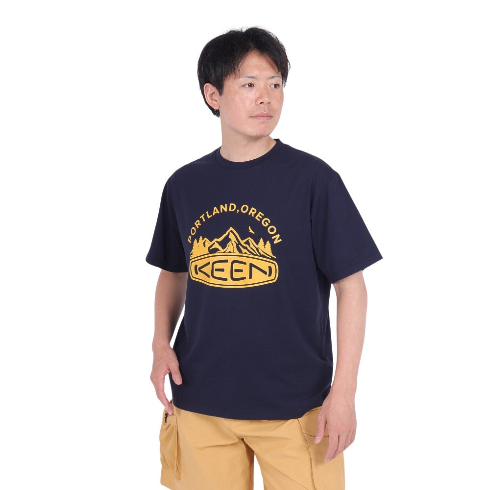 キーン（KEEN）（メンズ、レディース）半袖Tシャツ ハーベスト テック アーチロゴ 1029316