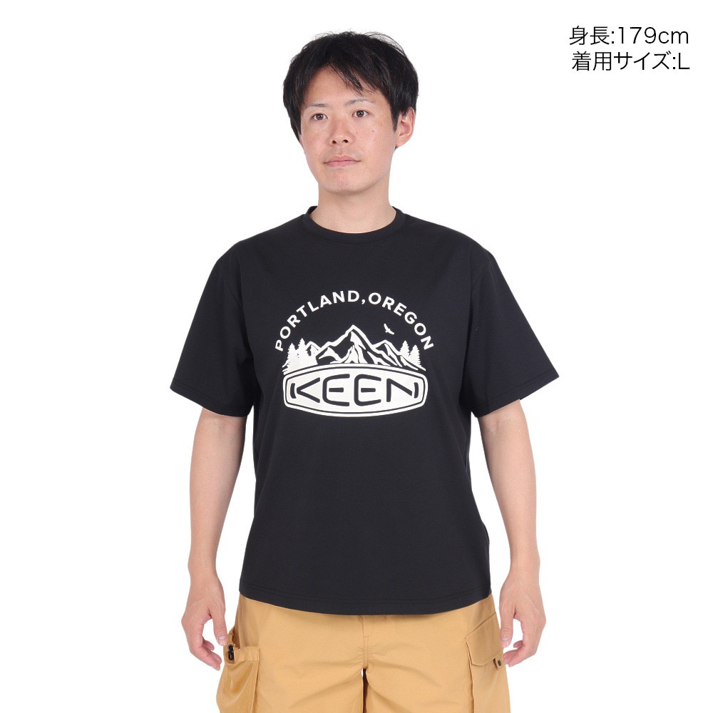 キーン（KEEN）（メンズ、レディース）半袖Tシャツ ハーベスト テック アーチロゴ 1029317