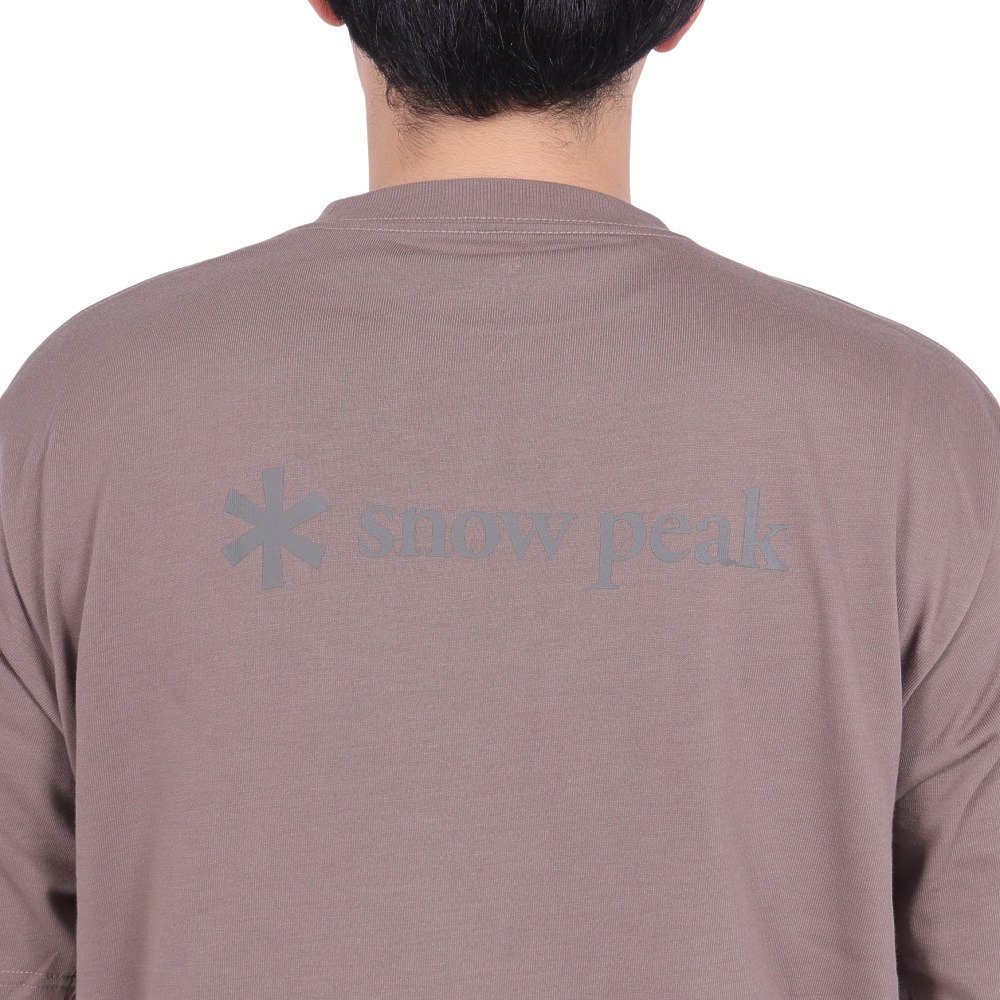 スノーピーク（snow peak）（メンズ）半袖 バック プリンテッド ロゴ Tシャツ SPE-TS-23AU002 GY