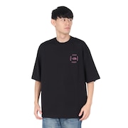 (メンズ、レディース)半袖Tシャツ ショートスリーブレトロバンダナロゴ NT82431 K