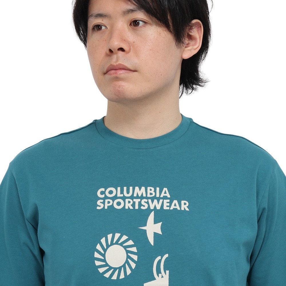 コロンビア（Columbia）（メンズ）半袖Tシャツ EXPLORERS CANYON AE2306 364 ダークグリーン