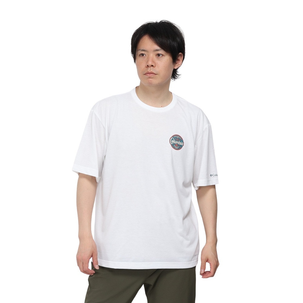 コロンビア（Columbia）（メンズ）半袖Tシャツ CEDER TRAIL グラフィック AE5759 100 ホワイト
