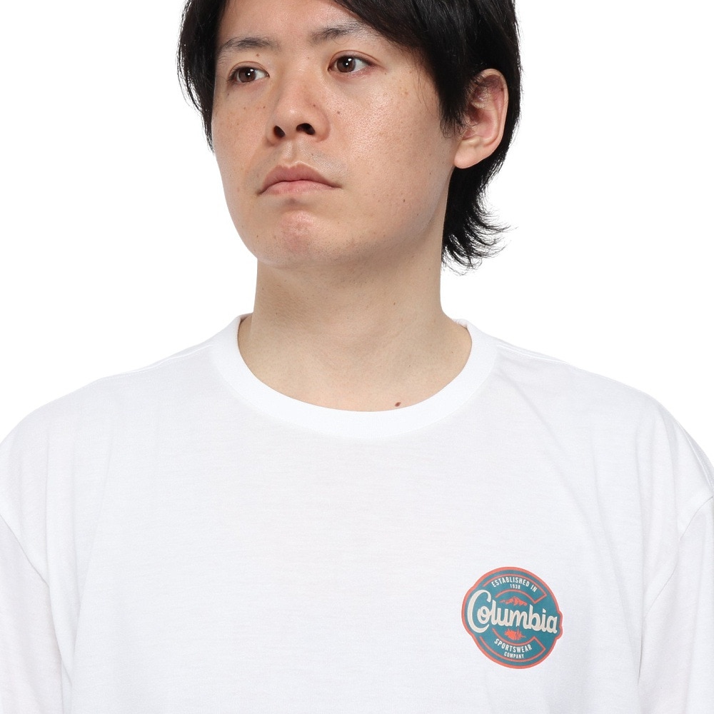 コロンビア（Columbia）（メンズ）半袖Tシャツ CEDER TRAIL グラフィック AE5759 100 ホワイト