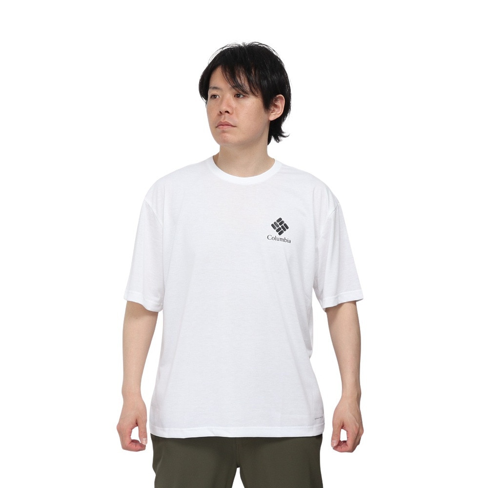 コロンビア（Columbia）（メンズ）半袖Tシャツ CEDER TRAIL グラフィック AE5759 101 ホワイト