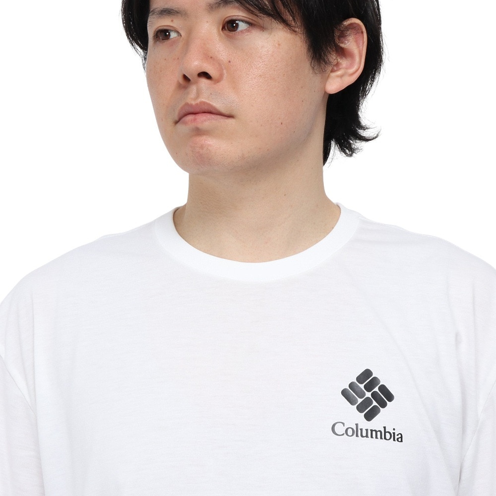 コロンビア（Columbia）（メンズ）半袖Tシャツ CEDER TRAIL グラフィック AE5759 101 ホワイト