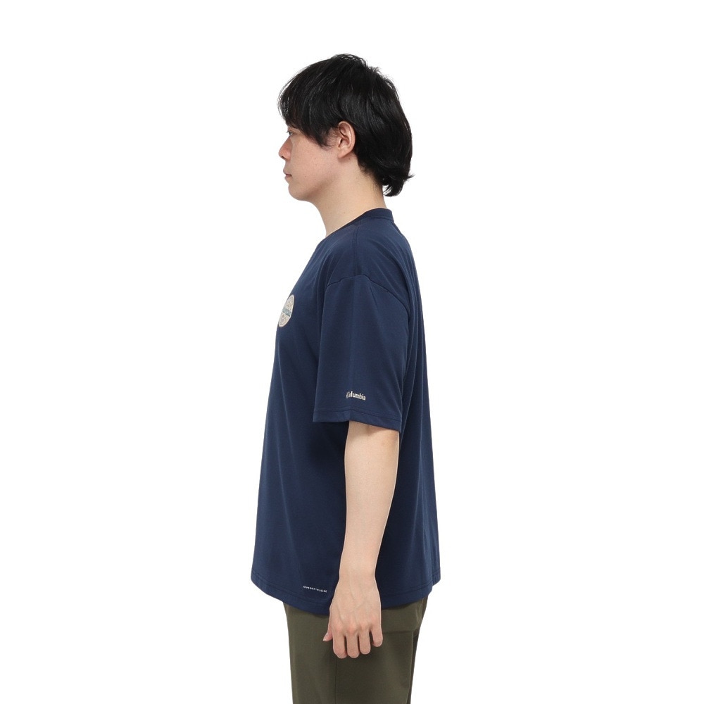 コロンビア（Columbia）（メンズ）半袖Tシャツ CEDER TRAIL グラフィック AE5759 464 ネイビー