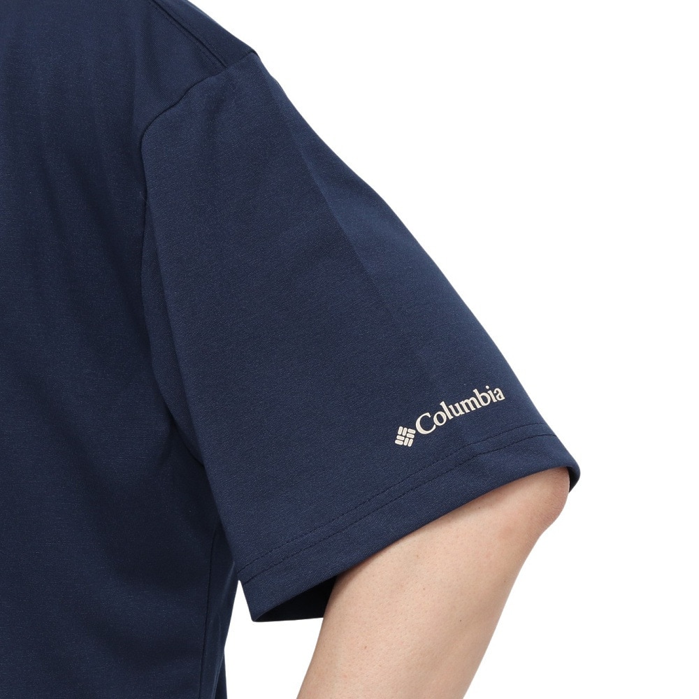 コロンビア（Columbia）（メンズ）半袖Tシャツ CEDER TRAIL グラフィック AE5759 464 ネイビー