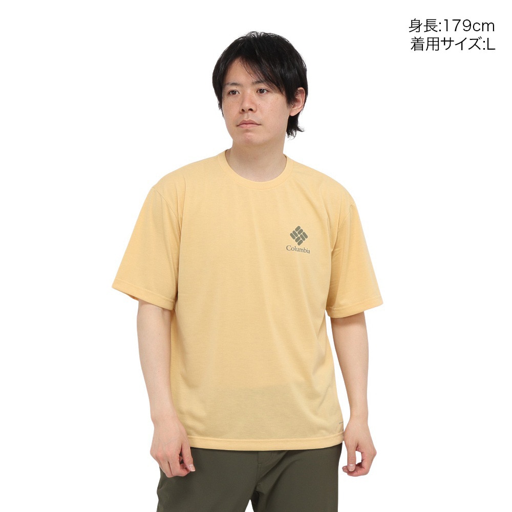 コロンビア（Columbia）（メンズ）半袖Tシャツ CEDER TRAIL グラフィック AE5759 715 イエロー