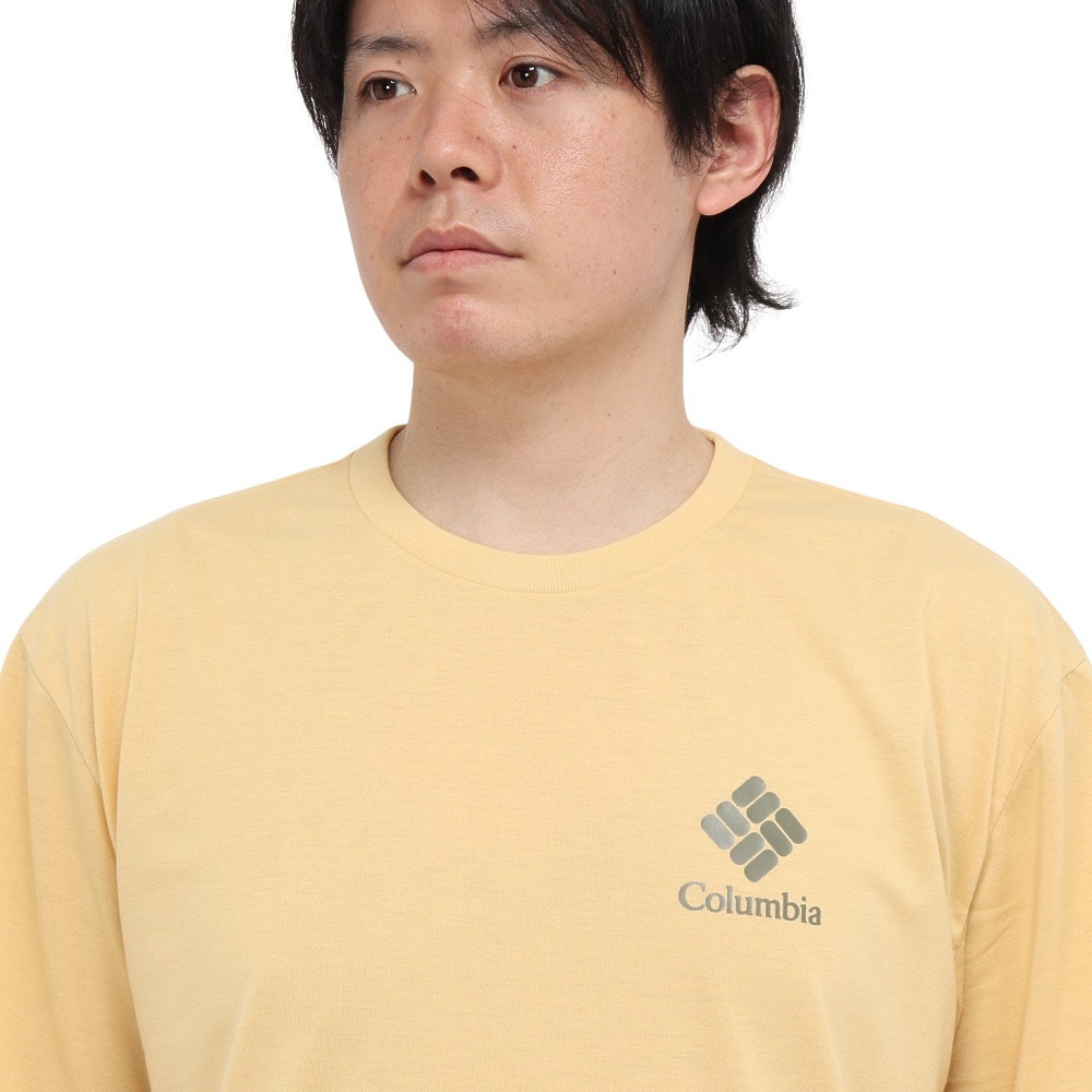 コロンビア（Columbia）（メンズ）半袖Tシャツ CEDER TRAIL グラフィック AE5759 715 イエロー