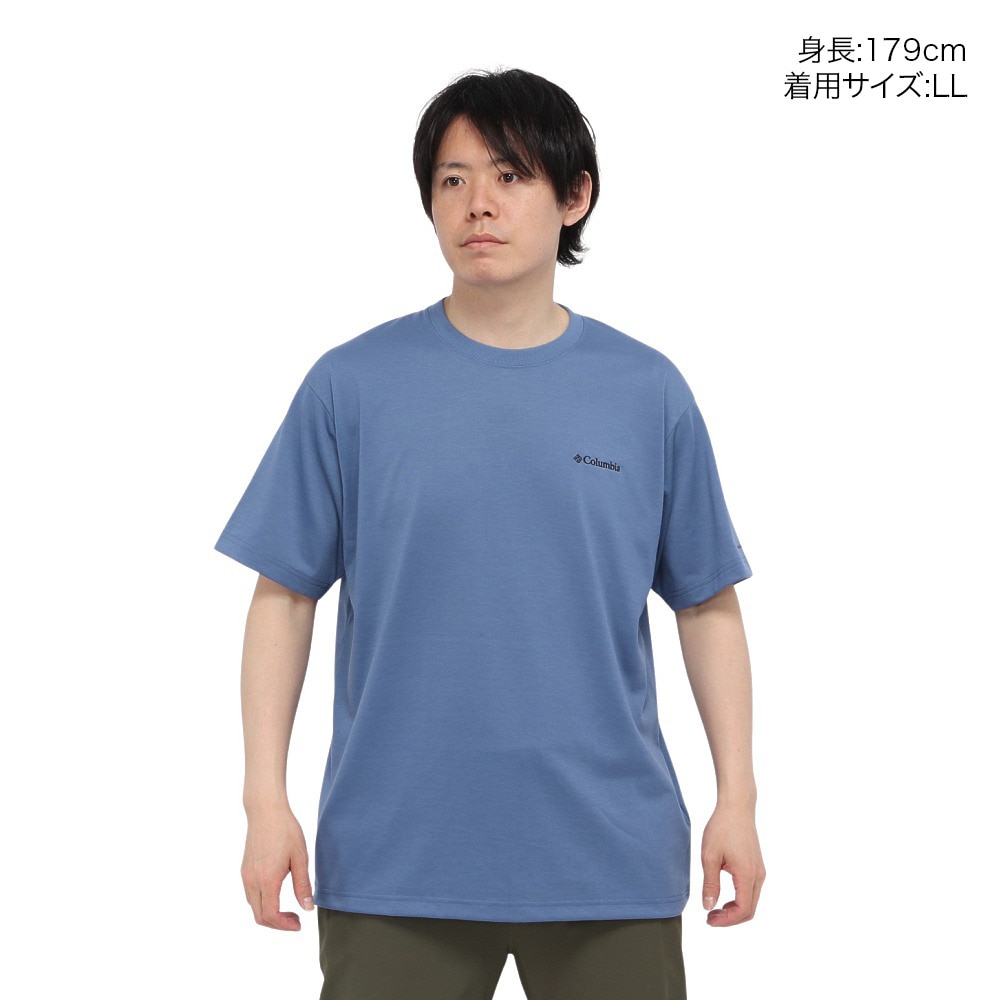 コロンビア（Columbia）（メンズ）HARBOR TO VALLEY グラフィック 半袖Tシャツ PM0728 456 ブルーグレー