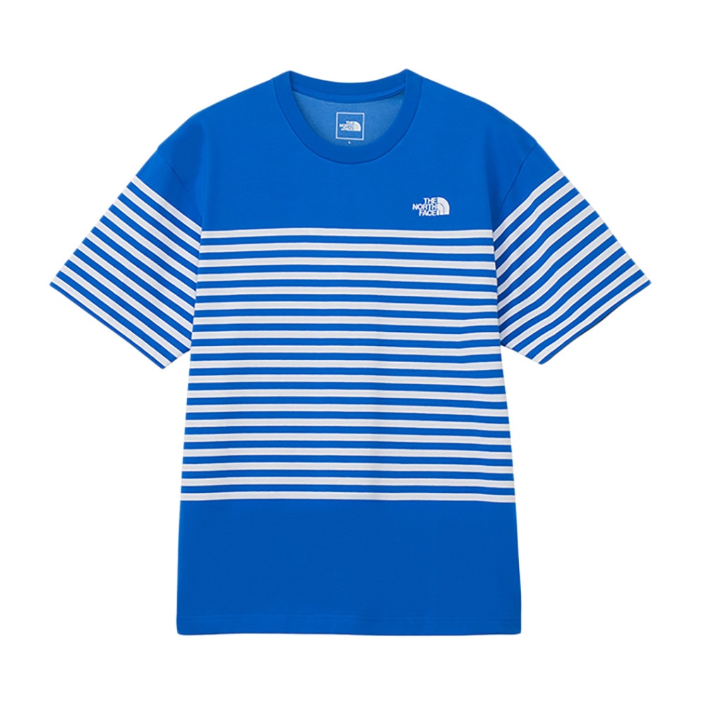 ザ・ノース・フェイス（THE NORTH FACE）（メンズ）半袖Tシャツ ショートスリーブパネルボーダーティー NT32406 HB ブルー