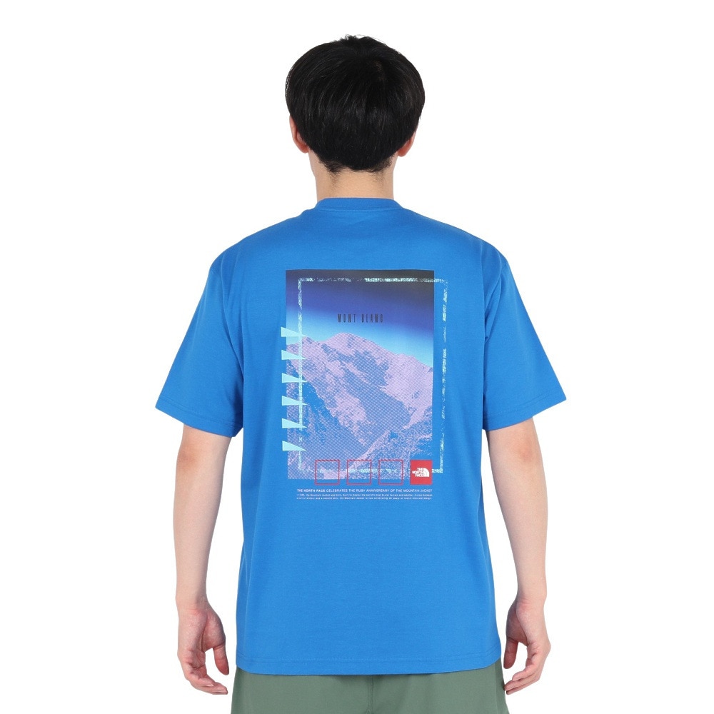 ザ・ノース・フェイス（THE NORTH FACE）（メンズ、レディース）半袖Tシャツ ショートスリーブフラッシュドライセブンサミットグラフィックティー NT32544 HB ブルー