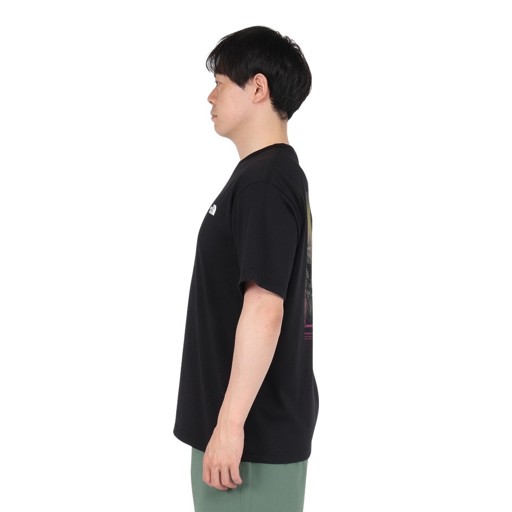 ザ・ノース・フェイス（THE NORTH FACE）（メンズ、レディース）半袖Tシャツ ショートスリーブフラッシュドライセブンサミットグラフィックティー NT32544 K ブラック
