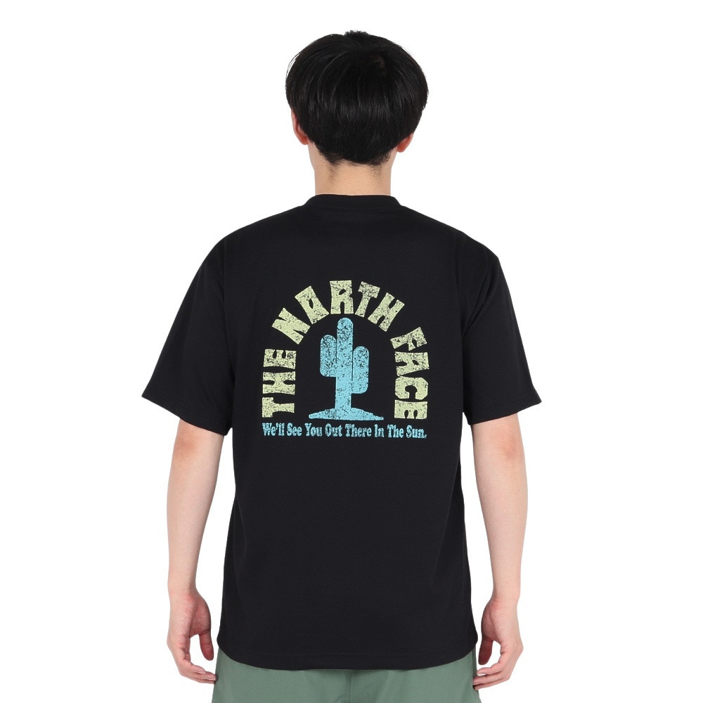 ザ・ノース・フェイス（THE NORTH FACE）（メンズ、レディース）半袖Tシャツ ショートスリーブフラッシュドライカクタスロゴティー NT32545 K ブラック
