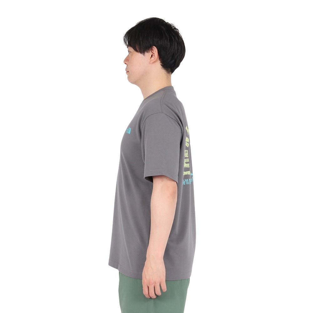 ザ・ノース・フェイス（THE NORTH FACE）（メンズ、レディース）半袖Tシャツ ショートスリーブフラッシュドライカクタスロゴティー NT32545 SP グレー