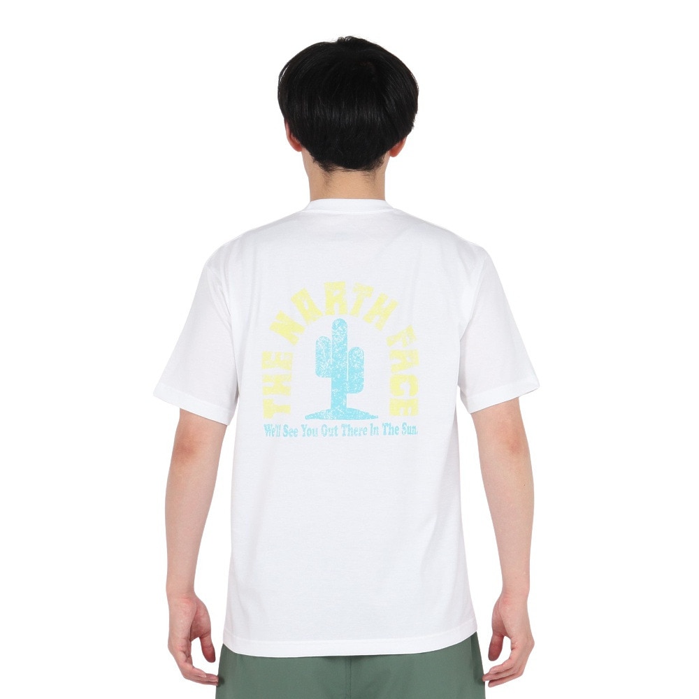 ザ・ノース・フェイス（THE NORTH FACE）（メンズ、レディース）半袖Tシャツ ショートスリーブフラッシュドライカクタスロゴティー NT32545 W ホワイト