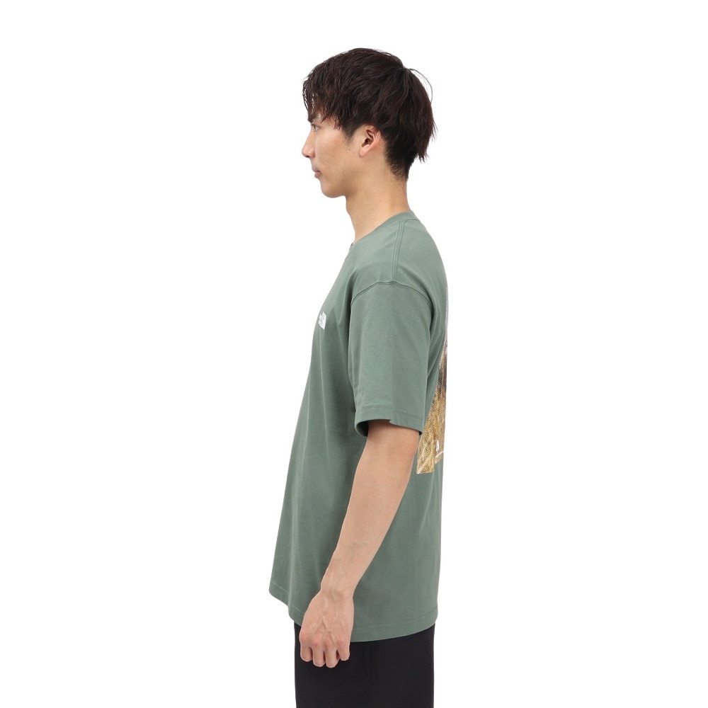 ザ・ノース・フェイス（THE NORTH FACE）（メンズ、レディース）半袖フラッシュドライ ピクセルプラント コットンTシャツ NT32549 DG