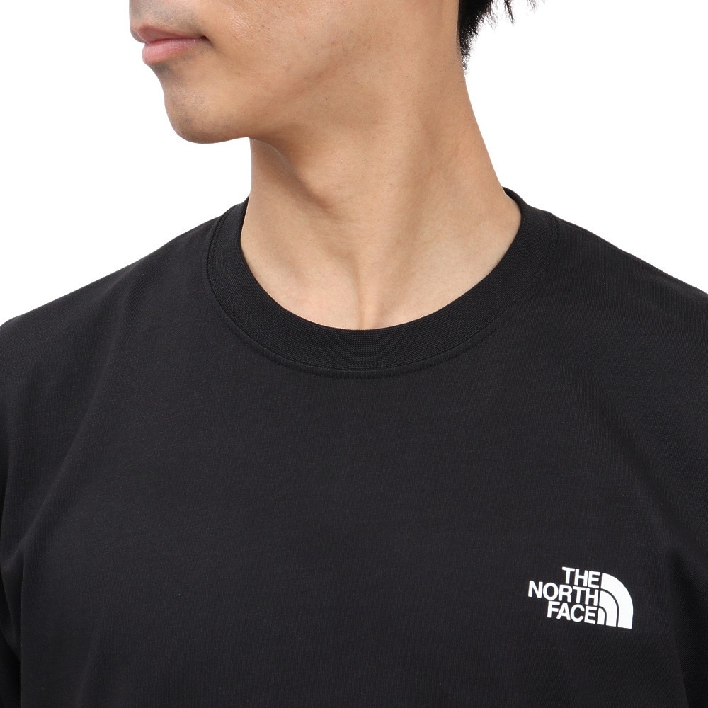 ザ・ノース・フェイス（THE NORTH FACE）（メンズ、レディース）ショートスリーブフラッシュドライピクセルプラントコットンティーシャツ NT32549 K