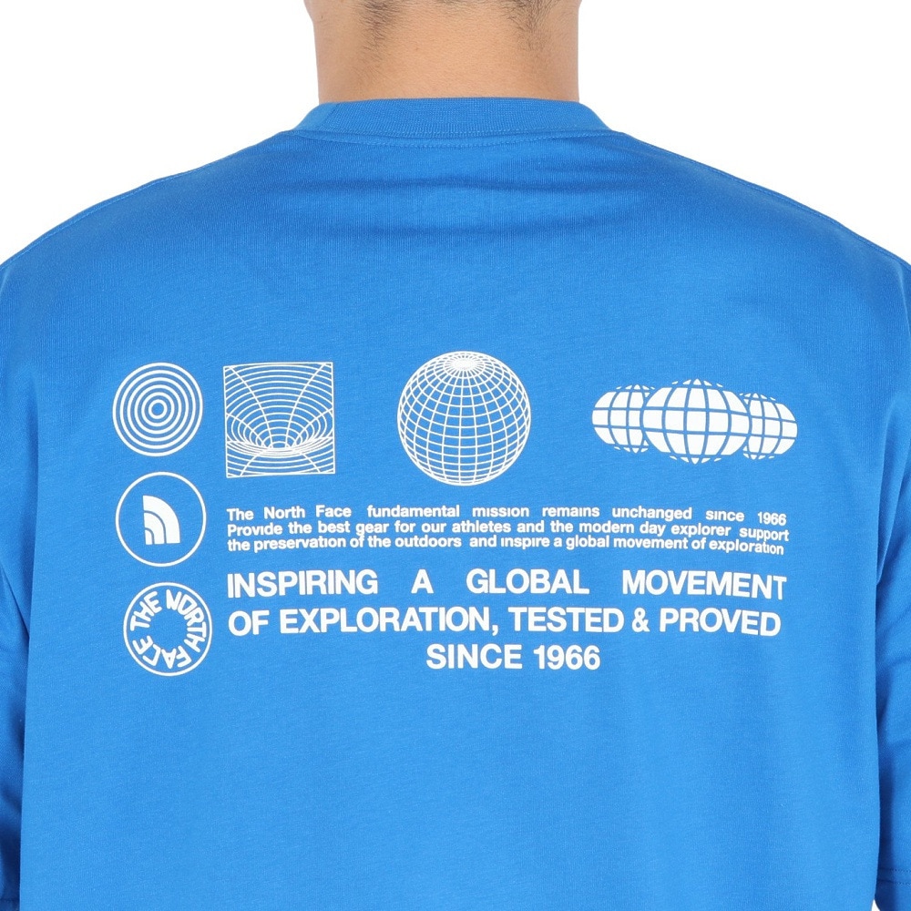 ザ・ノース・フェイス（THE NORTH FACE）（メンズ、レディース）半袖Tシャツ ショートスリーブフラッシュドライグローブグリッドコットンティー NT32550 HB ブルー
