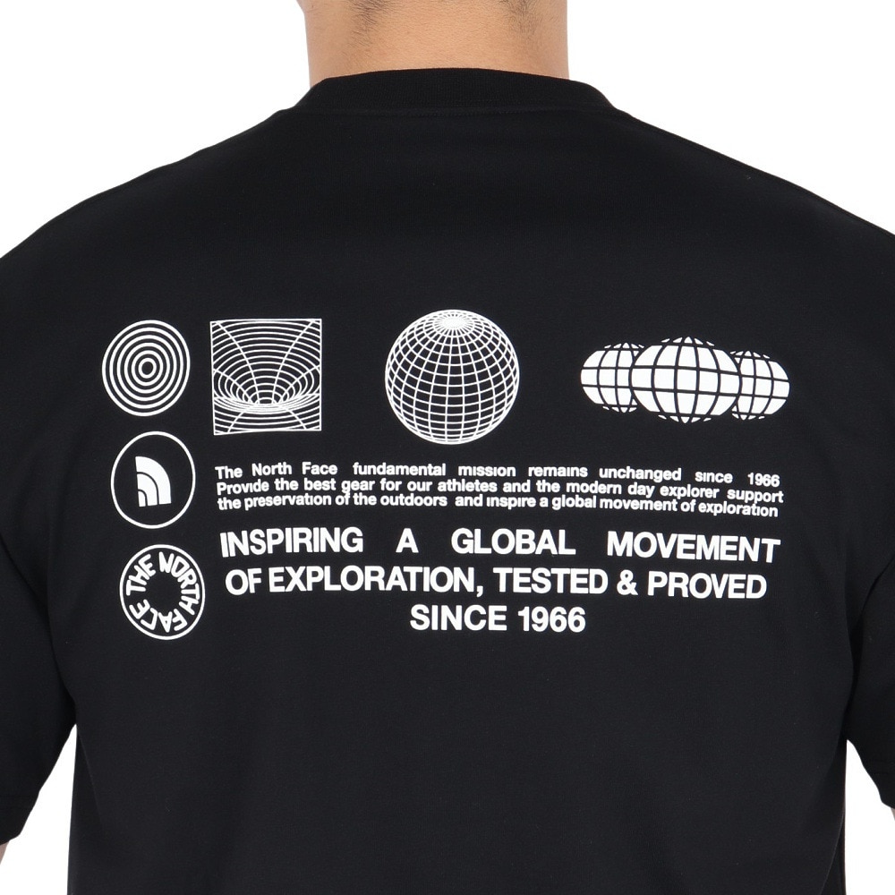 ザ・ノース・フェイス（THE NORTH FACE）（メンズ、レディース）半袖Tシャツ ショートスリーブフラッシュドライグローブグリッドコットンティー NT32550 K ブラック